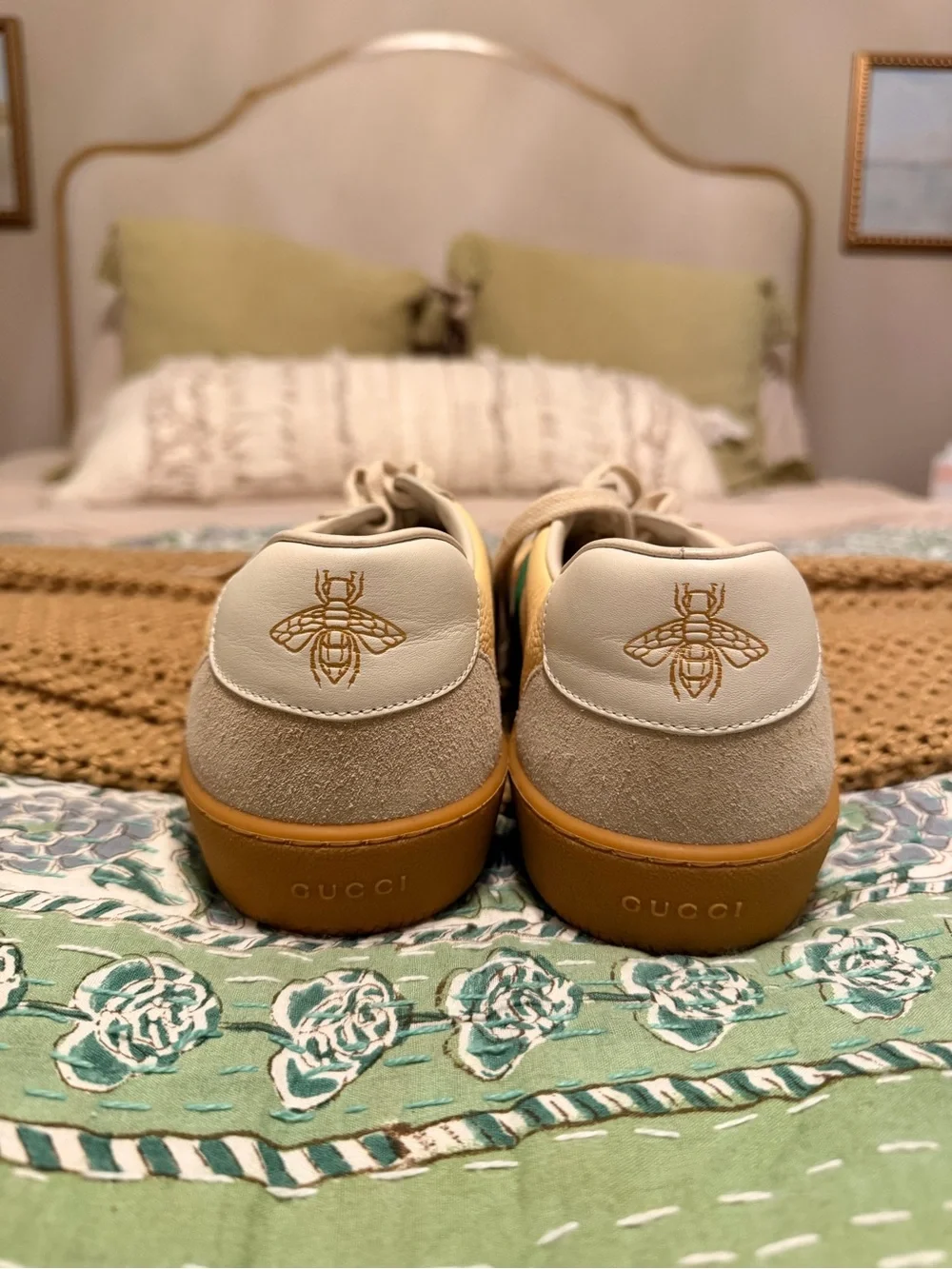 Gucci Web G 74 GG Sneakers Bees Yellow Leather